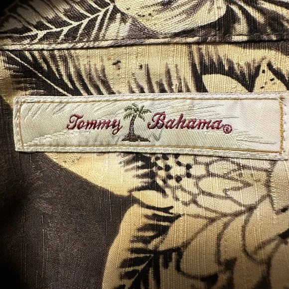 Tommy Bahama Men's Silk Brown Floral Hawaiian Shirt Size XXL - Picture 5 of 5